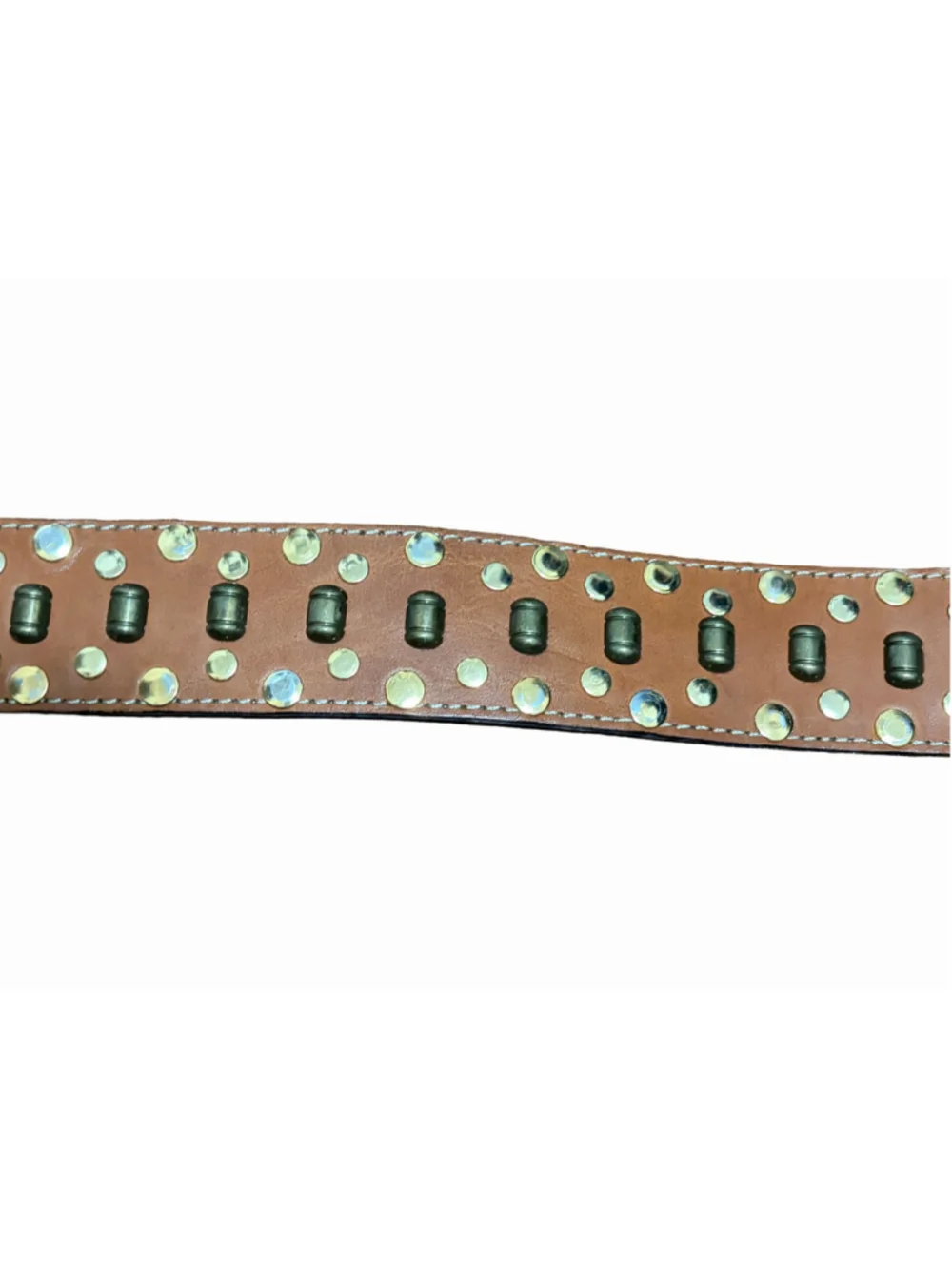 Avignon Studded Leather Belt – Genuine Leather, Made in Spain, Size Small